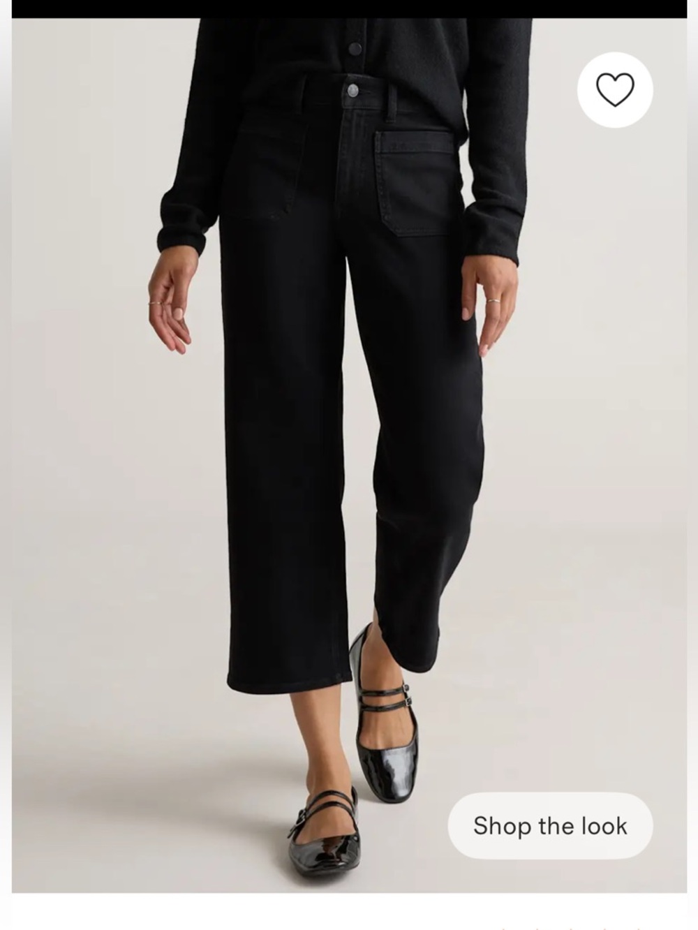 Quince Bella Patch Pocket Wide Leg Jeans 26 Black NWOT